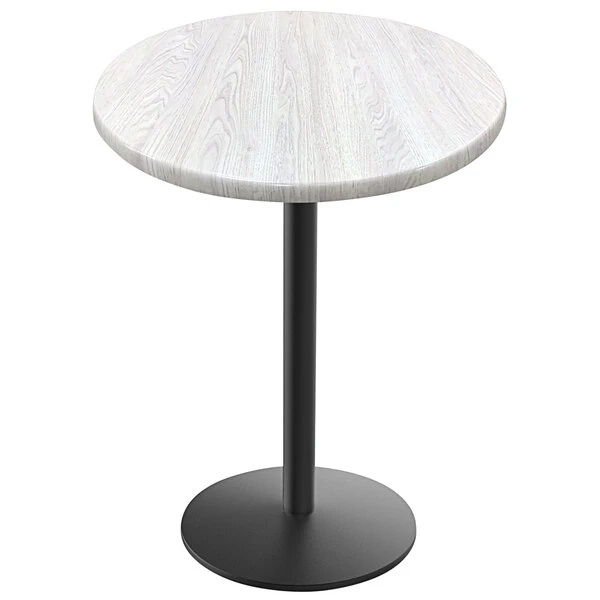 Holland Bar Stool OD214-2236BWOD36RWA EnduroTop 36" Round White Ash Wood Laminate Outdoor / Indoor Counter Height Table With Round Base 1 Holland Bar Stool OD214-2236BWOD36RWA EnduroTop 36" Round White Ash Wood Laminate Outdoor / Indoor Counter Height Table With Round Base