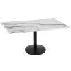 Holland Bar Stool OD214-2230BWOD3048WM 30" X 48" White Marble Laminate Outdoor / Indoor Standard Height Table With Round Base