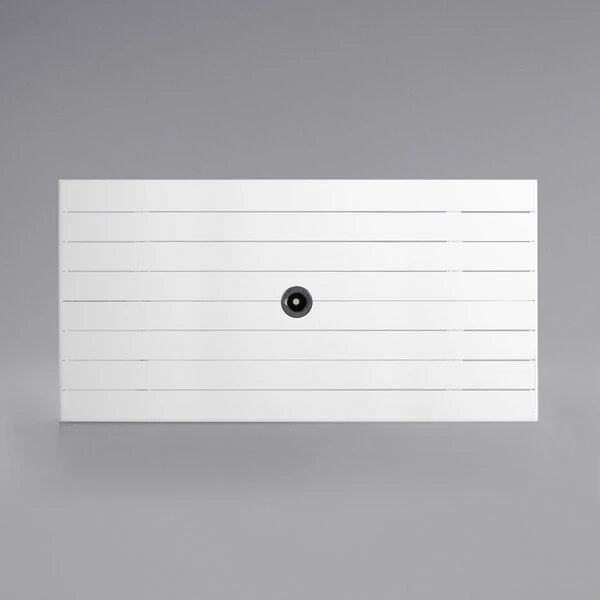 Lancaster Table & Seating 32" X 60" White Powder-Coated Aluminum Dining Height Outdoor Table With Umbrella Hole And 4 Side Chairs 5 Lancaster Table & Seating 32" X 60" White Powder-Coated Aluminum Dining Height Outdoor Table With Umbrella Hole And 4 Side Chairs - Image 5