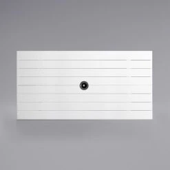 Lancaster Table & Seating 32" X 60" White Powder-Coated Aluminum Dining Height Outdoor Table With Umbrella Hole And 4 Arm Chairs -Polywood store 2184554