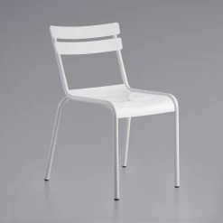 Lancaster Table & Seating 32" X 60" White Powder-Coated Aluminum Dining Height Outdoor Table With Umbrella Hole And 4 Side Chairs 8 Lancaster Table & Seating 32" X 60" White Powder-Coated Aluminum Dining Height Outdoor Table With Umbrella Hole And 4 Side Chairs -Polywood store 2184599