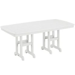 POLYWOOD Nautical 37" X 72" White Dining Height Table
