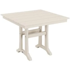 POLYWOOD Farmhouse Trestle 37" Sand Dining Height Table