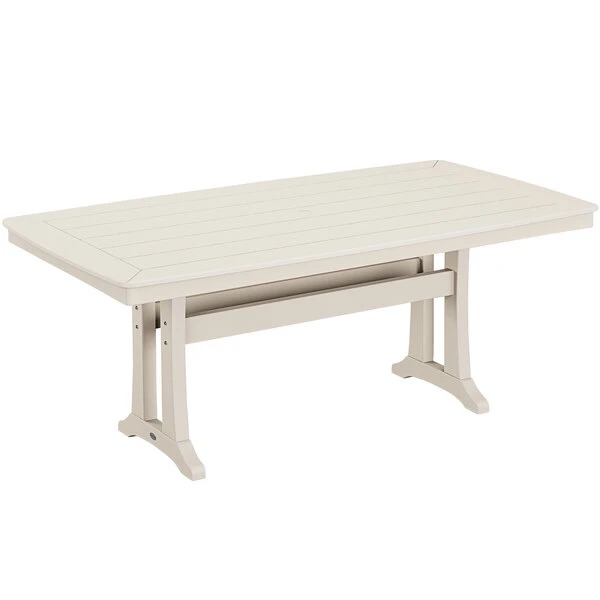 POLYWOOD Nautical Trestle 38" X 73" Sand Dining Height Table 1 POLYWOOD Nautical Trestle 38" X 73" Sand Dining Height Table