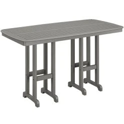 POLYWOOD Nautical 37" X 72" Slate Grey Bar Height Table