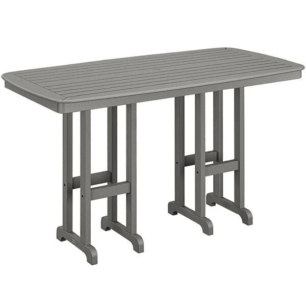 POLYWOOD Nautical 37" X 72" Slate Grey Bar Height Table 1 POLYWOOD Nautical 37" X 72" Slate Grey Bar Height Table