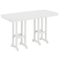 POLYWOOD Nautical 37" X 72" White Bar Height Table