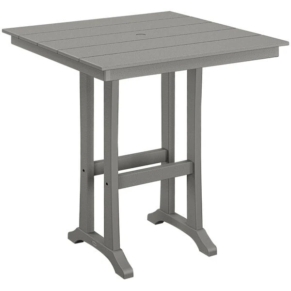 POLYWOOD Farmhouse Trestle 37" Slate Grey Bar Height Table 1 POLYWOOD Farmhouse Trestle 37" Slate Grey Bar Height Table