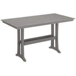 POLYWOOD Farmhouse Trestle 37" X 72" Slate Grey Bar Height Table