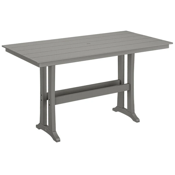 POLYWOOD Farmhouse Trestle 37" X 72" Slate Grey Bar Height Table 1 POLYWOOD Farmhouse Trestle 37" X 72" Slate Grey Bar Height Table
