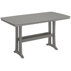 POLYWOOD Nautical Trestle 38" X 73" Slate Grey Bar Height Table