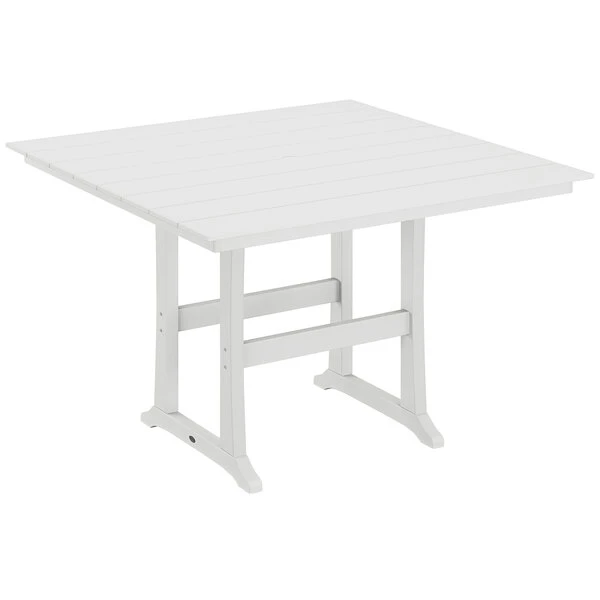 POLYWOOD Farmhouse Trestle 59" White Bar Height Table 1 POLYWOOD Farmhouse Trestle 59" White Bar Height Table