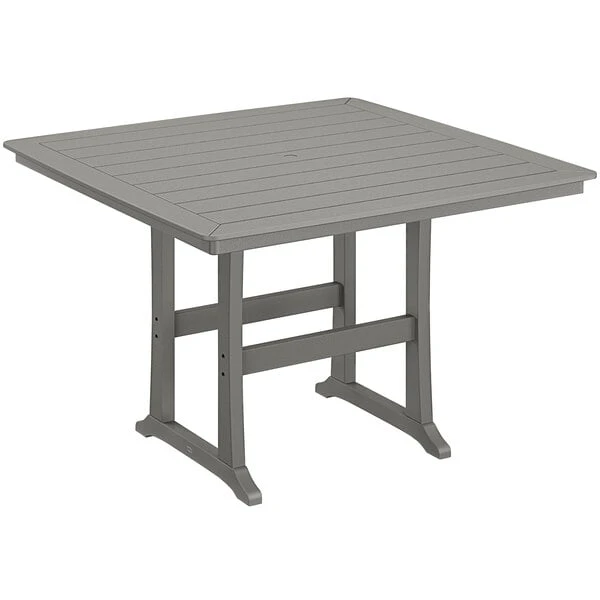 POLYWOOD Nautical Trestle 59" Slate Grey Bar Height Table 1 POLYWOOD Nautical Trestle 59" Slate Grey Bar Height Table