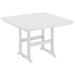 POLYWOOD Nautical Trestle 59" White Bar Height Table