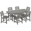 POLYWOOD La Casa Cafe 7-Piece Slate Grey Dining Set With Nautical Table