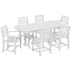 POLYWOOD La Casa Cafe 7-Piece White Dining Set With Nautical Table