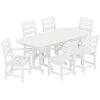 POLYWOOD Lakeside 7-Piece White Dining Set With Nautical Table