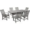 POLYWOOD Vineyard 7-Piece Slate Grey Dining Set With Farmhouse Trestle Table