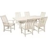 POLYWOOD Vineyard 7-Piece Sand Dining Set With Farmhouse Trestle Table