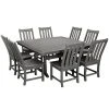 POLYWOOD Vineyard 9-Piece Slate Grey Dining Set With Nautical Trestle Table