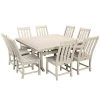 POLYWOOD Vineyard 9-Piece Sand Dining Set With Nautical Trestle Table