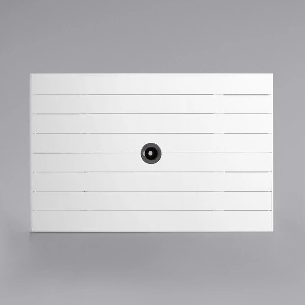 Lancaster Table & Seating 32" X 48" White Powder-Coated Aluminum Dining Height Outdoor Table With Umbrella Hole And 4 Side Chairs 5 Lancaster Table & Seating 32" X 48" White Powder-Coated Aluminum Dining Height Outdoor Table With Umbrella Hole And 4 Side Chairs - Image 5