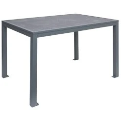 BFM Seating Surf 36" X 72" Soft Gray Aluminum Bolt-Down Pietro Top Standard Height Table