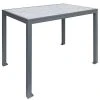 BFM Seating Surf 36" X 72" Soft Gray Aluminum Bolt-Down Carrara Top Bar Height Table