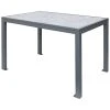 BFM Seating Surf 32" X 48" Soft Grey Aluminum Bolt-Down Carrara Top Standard Height Table