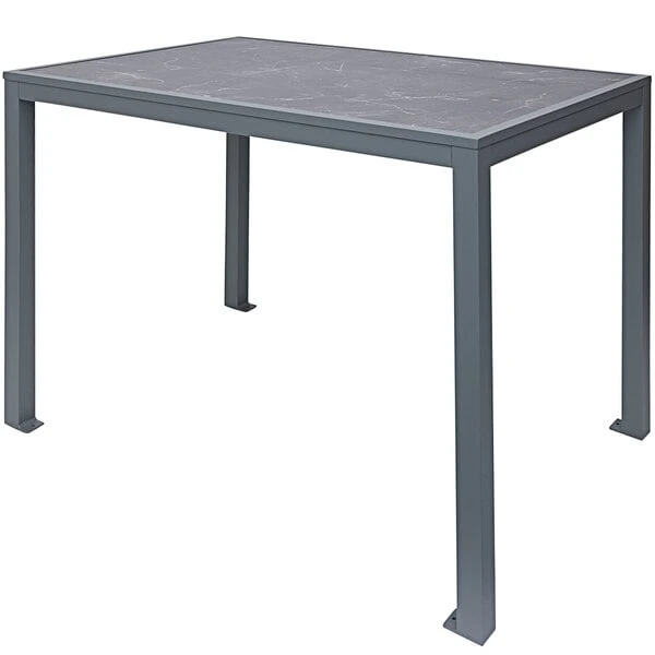 BFM Seating Surf 32" X 48" Soft Gray Aluminum Bolt-Down Pietro Top Bar Height Table 1 BFM Seating Surf 32" X 48" Soft Gray Aluminum Bolt-Down Pietro Top Bar Height Table