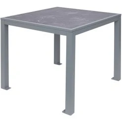 BFM Seating Surf 36" Square Soft Gray Aluminum Bolt-Down Pietro Top Standard Height Table