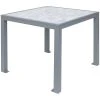 BFM Seating Surf 36" Square Soft Gray Aluminum Bolt-Down Carrara Top Standard Height Table