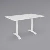 BFM Seating Bali-Beachcomber 32" X 48" White Powder Coated Aluminum Bar Height Outdoor / Indoor Table With Cross Base And Umbrella Hole