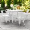 LT&S Alloy Series Lancaster Table & Seating Alloy Series 32" X 32" White Dining Height Outdoor Table With 4 Arm Chairs