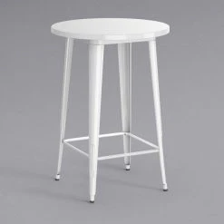 LT&S Alloy Series Lancaster Table & Seating Alloy Series 30" Round White Outdoor Bar Height Table With 4 Metal Cafe Bar Stools 7 LT&S Alloy Series Lancaster Table & Seating Alloy Series 30" Round White Outdoor Bar Height Table With 4 Metal Cafe Bar Stools -Polywood store 2253829