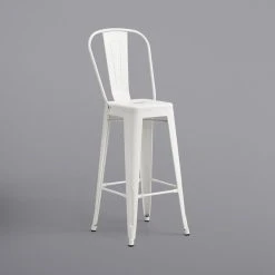 LT&S Alloy Series Lancaster Table & Seating Alloy Series 32" X 32" White Outdoor Bar Height Table With 4 Metal Cafe Bar Stools -Polywood store 2253852