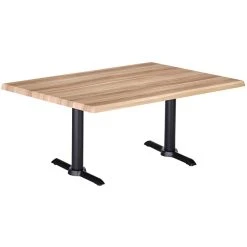 Holland Bar Stool EnduroTop 30" X 48" Natural Wood Laminate Outdoor / Indoor Standard Height Table With End Column Base