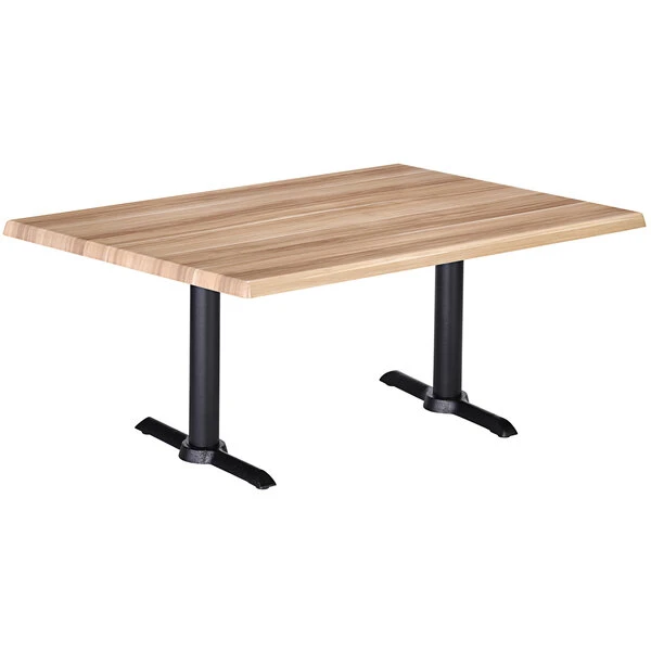 Holland Bar Stool EnduroTop 30" X 48" Natural Wood Laminate Outdoor / Indoor Standard Height Table With End Column Base 1 Holland Bar Stool EnduroTop 30" X 48" Natural Wood Laminate Outdoor / Indoor Standard Height Table With End Column Base