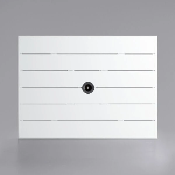 Lancaster Table & Seating 24" X 32" White Powder-Coated Aluminum Dining Height Outdoor Table With Umbrella Hole And 2 Side Chairs 5 Lancaster Table & Seating 24" X 32" White Powder-Coated Aluminum Dining Height Outdoor Table With Umbrella Hole And 2 Side Chairs - Image 5