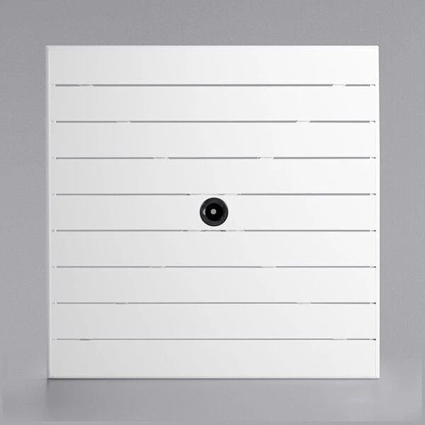 Lancaster Table & Seating 36" X 36" White Powder-Coated Aluminum Dining Height Outdoor Table With Umbrella Hole And 4 Arm Chairs 5 Lancaster Table & Seating 36" X 36" White Powder-Coated Aluminum Dining Height Outdoor Table With Umbrella Hole And 4 Arm Chairs - Image 5