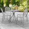 Lancaster Table & Seating Harbor Gray 36" Round Outdoor Standard Height Table With Modern Legs And 4 Side Chairs
