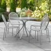 Lancaster Table & Seating Harbor Gray 36" Square Outdoor Standard Height Table With Modern Legs And 4 Side Chairs