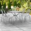 Lancaster Table & Seating Harbor Gray 30" X 48" Rectangular Outdoor Standard Height Table With Modern Legs And 4 Side Chairs
