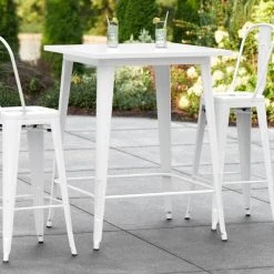 Polywood store 18 LT&S Alloy Series Lancaster Table & Seating Alloy Series 32" X 32" White Outdoor Bar Height Table