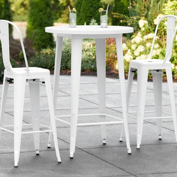 LT&S Alloy Series Lancaster Table & Seating Alloy Series 30" Round White Outdoor Bar Height Table 1 LT&S Alloy Series Lancaster Table & Seating Alloy Series 30" Round White Outdoor Bar Height Table