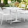 Lancaster Table & Seating 32" X 48" White Powder-Coated Aluminum Dining Height Outdoor Table With Umbrella Hole