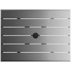 Lancaster Table & Seating 24" X 32" Matte Gray Powder-Coated Aluminum Dining Height Outdoor Table With Umbrella Hole And 2 Side Chairs -Polywood store 2309993