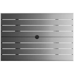 Lancaster Table & Seating 32" X 48" Gray Powder-Coated Aluminum Dining Height Outdoor Table With Umbrella Hole -Polywood store 2310101