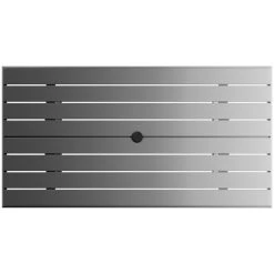 Lancaster Table & Seating 32" X 60" Gray Powder-Coated Aluminum Dining Height Outdoor Table With Umbrella Hole 5 Lancaster Table & Seating 32" X 60" Gray Powder-Coated Aluminum Dining Height Outdoor Table With Umbrella Hole -Polywood store 2311573