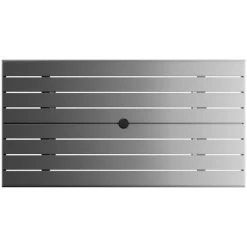 Lancaster Table & Seating 32" X 60" Matte Gray Powder-Coated Aluminum Dining Height Outdoor Table With Umbrella Hole And 6 Side Chairs -Polywood store 2342616